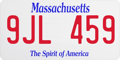 MA license plate 9JL459