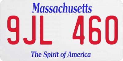 MA license plate 9JL460