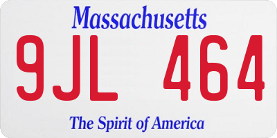 MA license plate 9JL464