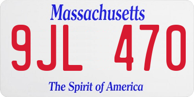 MA license plate 9JL470