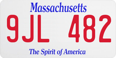 MA license plate 9JL482