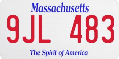 MA license plate 9JL483