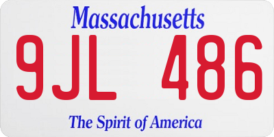 MA license plate 9JL486