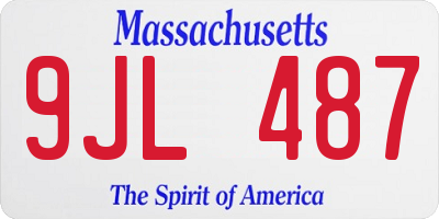 MA license plate 9JL487