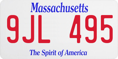 MA license plate 9JL495