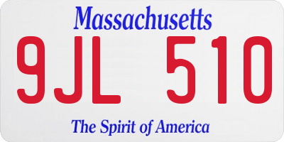 MA license plate 9JL510