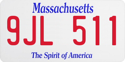 MA license plate 9JL511