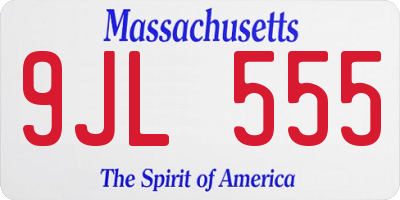 MA license plate 9JL555