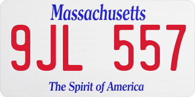 MA license plate 9JL557