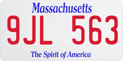 MA license plate 9JL563