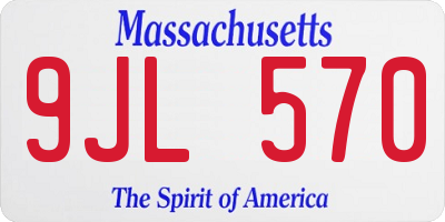 MA license plate 9JL570