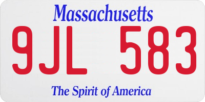 MA license plate 9JL583