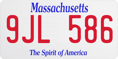 MA license plate 9JL586