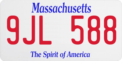MA license plate 9JL588