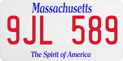 MA license plate 9JL589