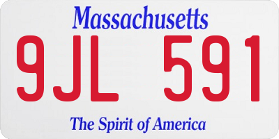 MA license plate 9JL591