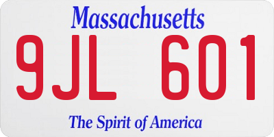 MA license plate 9JL601