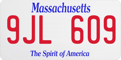 MA license plate 9JL609