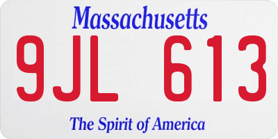 MA license plate 9JL613