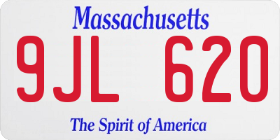 MA license plate 9JL620