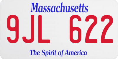 MA license plate 9JL622