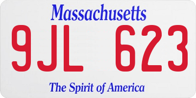 MA license plate 9JL623