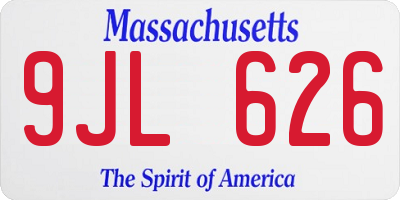 MA license plate 9JL626
