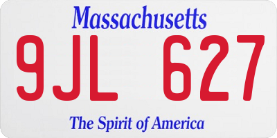 MA license plate 9JL627
