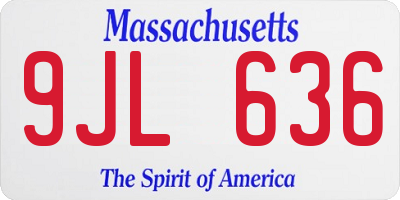 MA license plate 9JL636