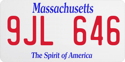 MA license plate 9JL646