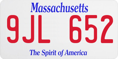 MA license plate 9JL652