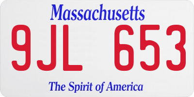 MA license plate 9JL653