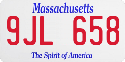 MA license plate 9JL658