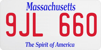 MA license plate 9JL660