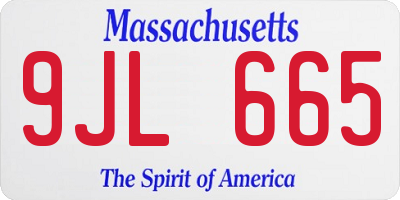 MA license plate 9JL665