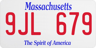 MA license plate 9JL679