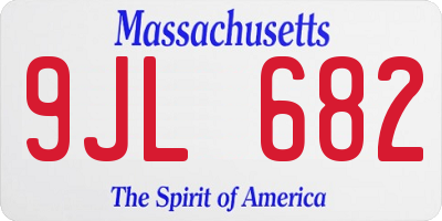 MA license plate 9JL682