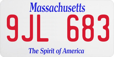 MA license plate 9JL683