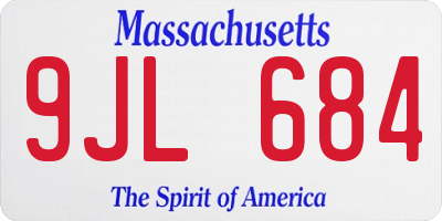 MA license plate 9JL684