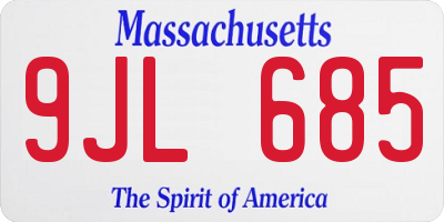 MA license plate 9JL685