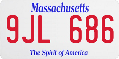 MA license plate 9JL686