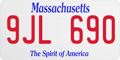 MA license plate 9JL690