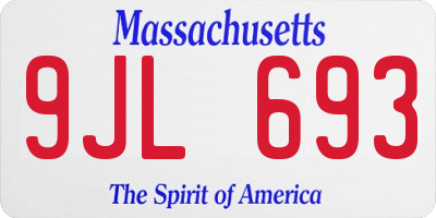 MA license plate 9JL693