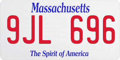 MA license plate 9JL696