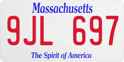 MA license plate 9JL697