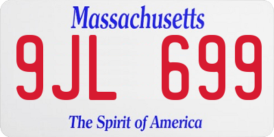 MA license plate 9JL699