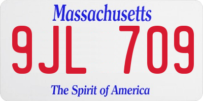 MA license plate 9JL709