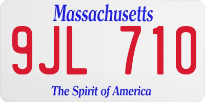MA license plate 9JL710