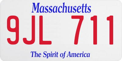 MA license plate 9JL711