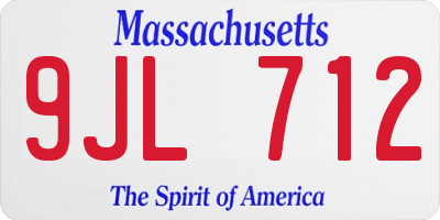 MA license plate 9JL712